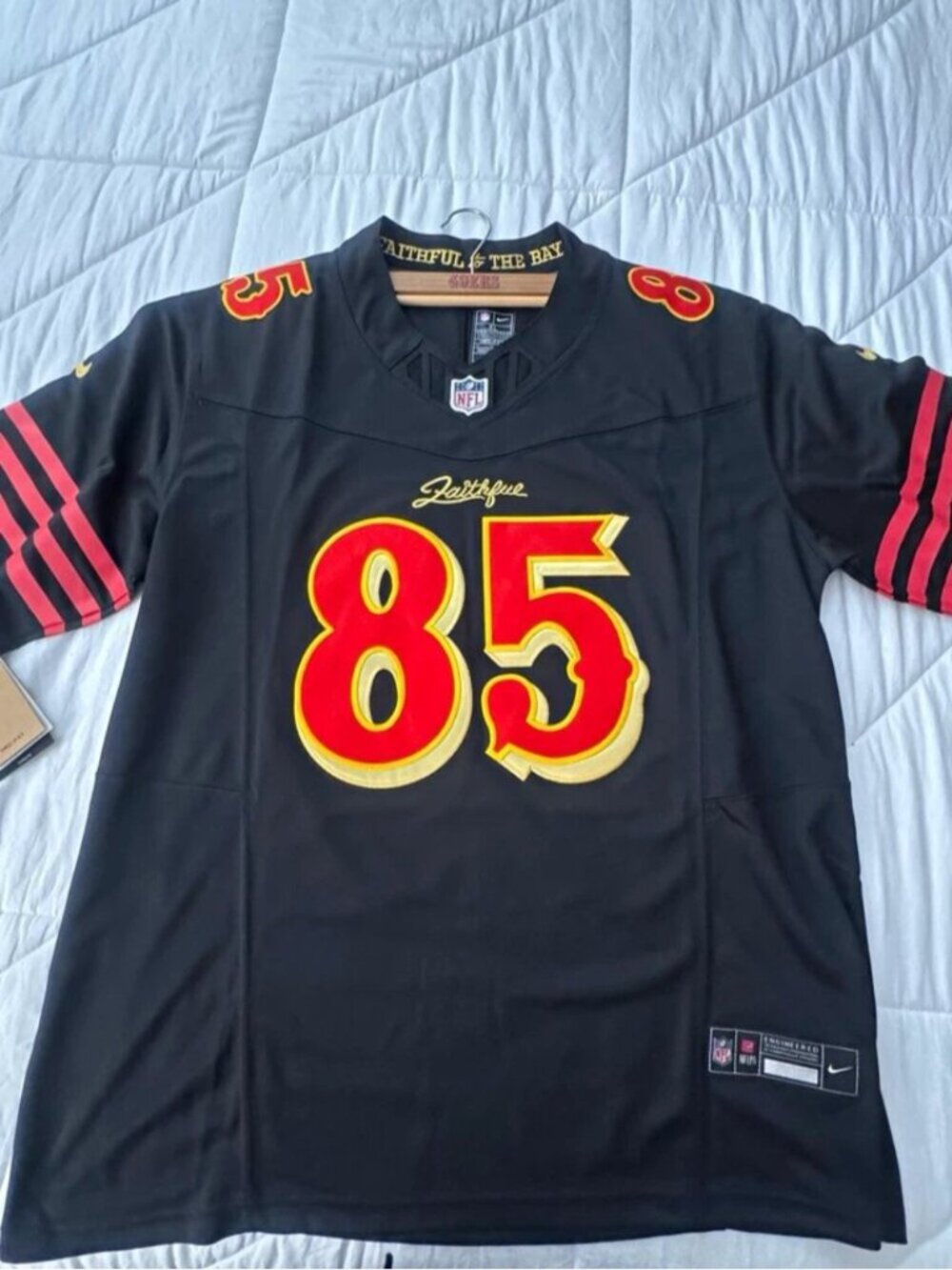 George Kittle Black Jersey Stitched Vapor